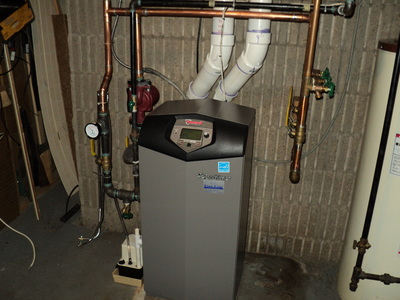 Heating system boiler installation by Fine Line Plumbing & Heating